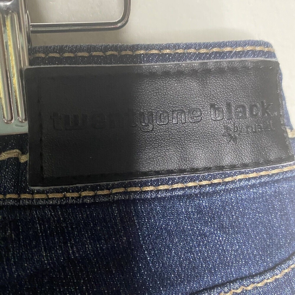 Twenty One Black Skinny Boot Jean Women 7/8 Medium Wash Blue Denim distressed - Picture 10 of 15